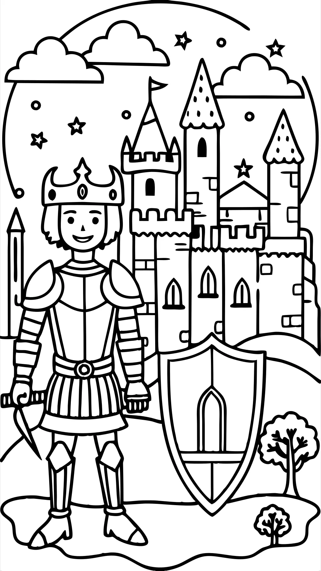 knight coloring page